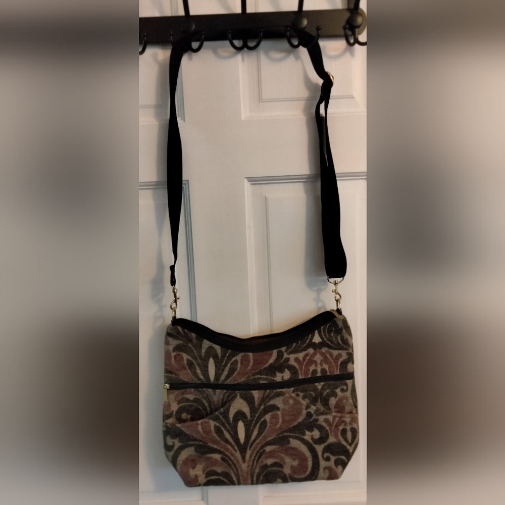 Danny K Cream and Brown Shoulder Bags with Adjustable Straps
